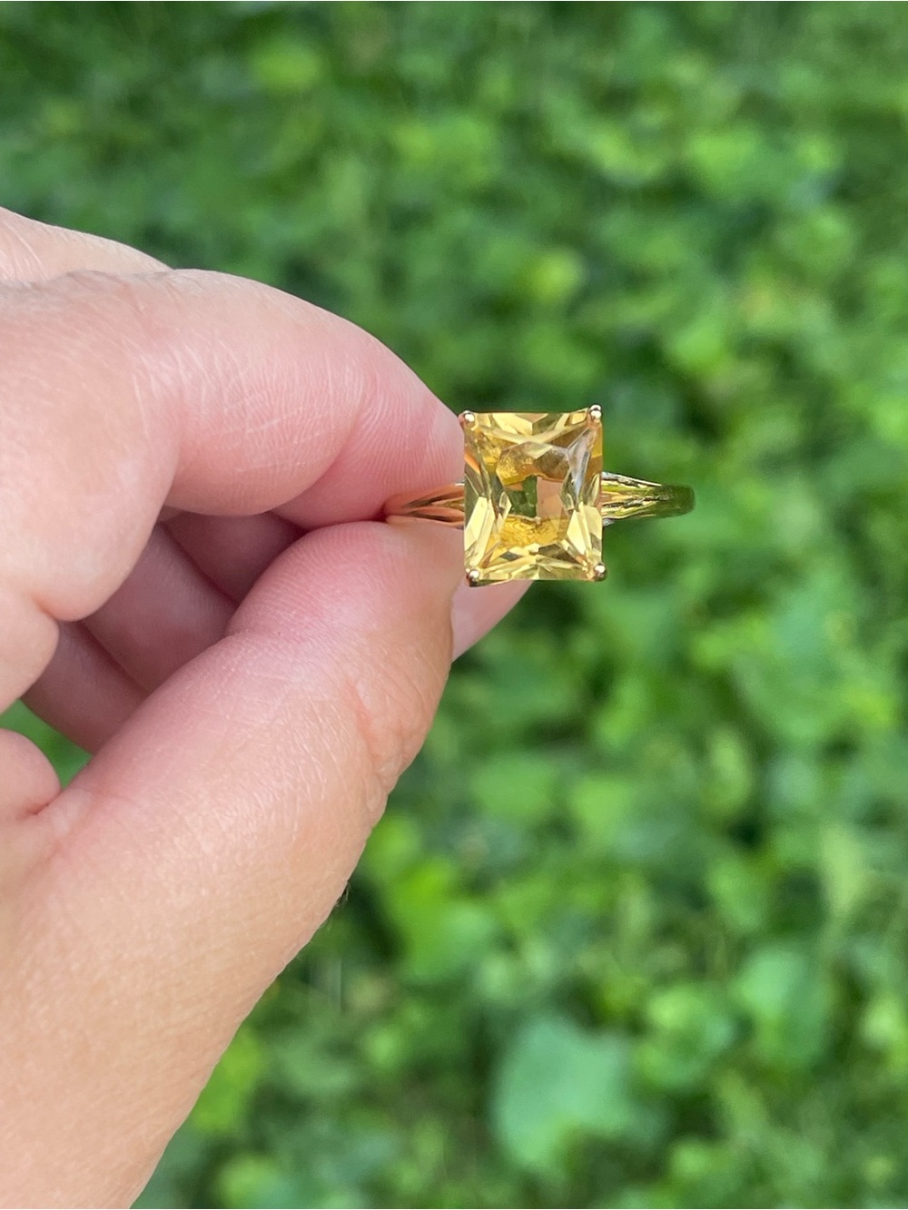Brazilian Citrine and White Zircon Ring